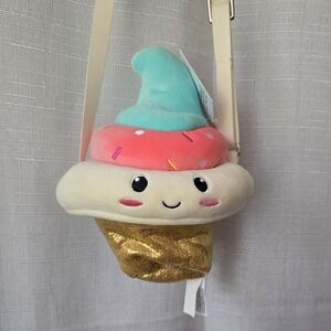 8” Yum Yum Smoochy Pals Ice Cream Cone Plush Purse #61341F New NWT Bag Kids Food